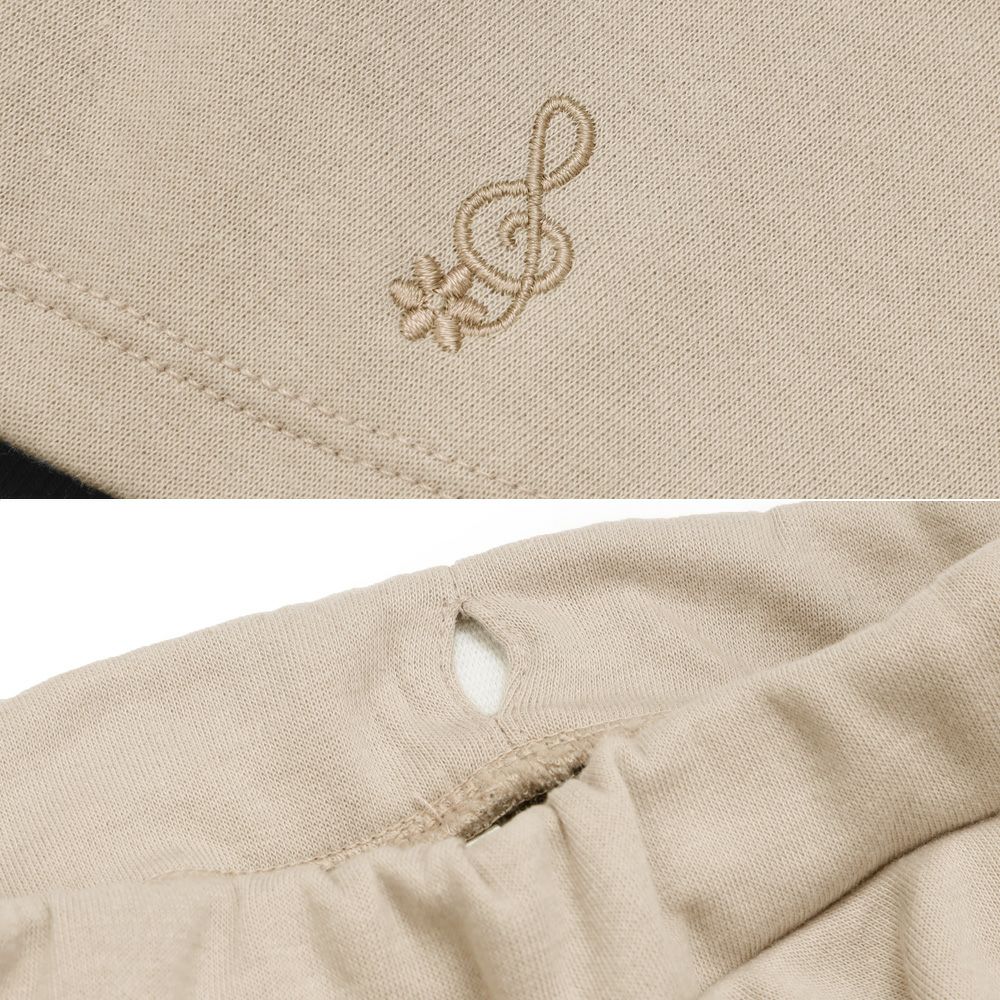 ベビー服 女の子 音符刺繍 10分丈スカッツ ベージュ(51) デザインポイント2