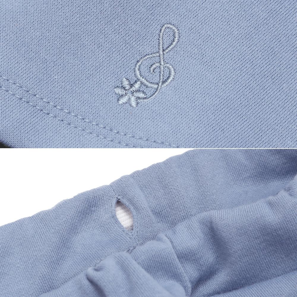 ベビー服 女の子 音符刺繍 10分丈スカッツ ブルー(61) デザインポイント2