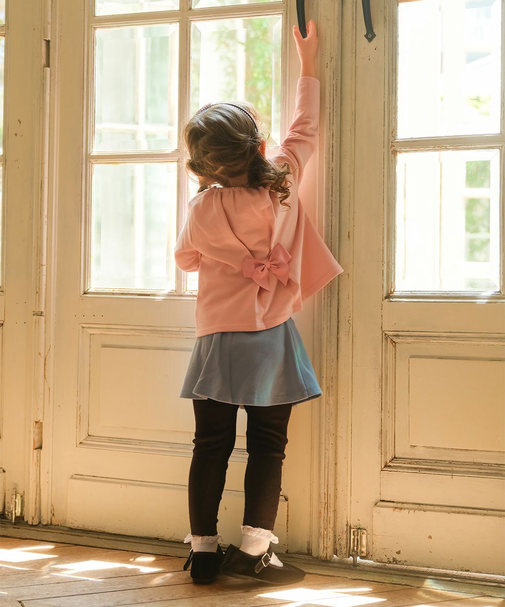 ベビー服 女の子 音符刺繍 10分丈スカッツ ブルー(61) モデル画像3