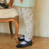 ベビー服 女の子 オリジナルチェリー柄　10分丈レギンスパンツ