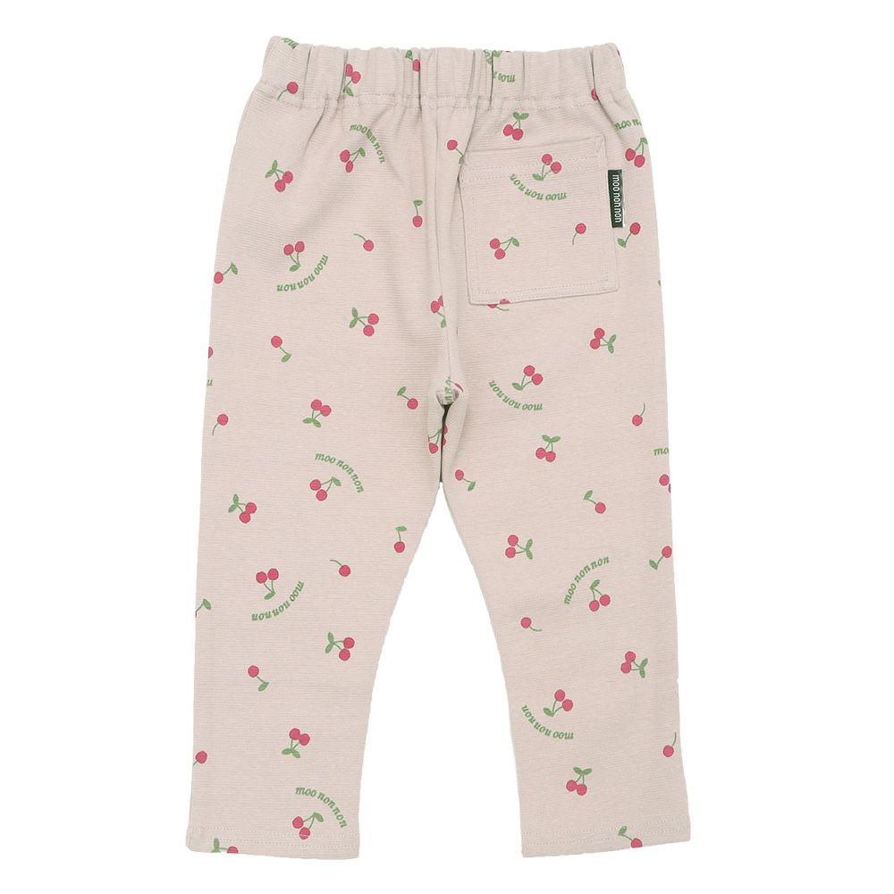 ベビー服 女の子 オリジナルチェリー柄　10分丈レギンスパンツ ピンク(02) 背面