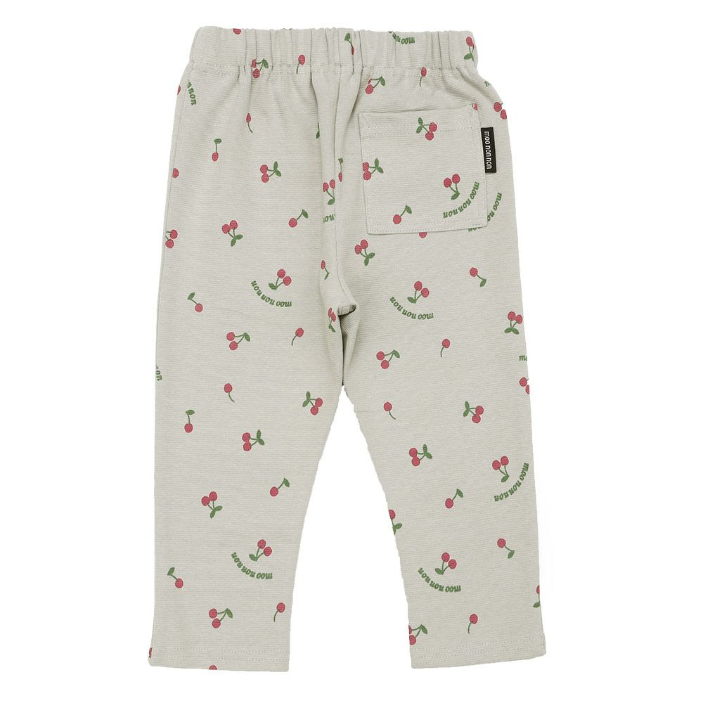 ベビー服 女の子 オリジナルチェリー柄　10分丈レギンスパンツ グレー(09) 背面