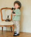 ベビー服 女の子 オリジナルチェリー柄　10分丈レギンスパンツ グレー(09) モデル画像1