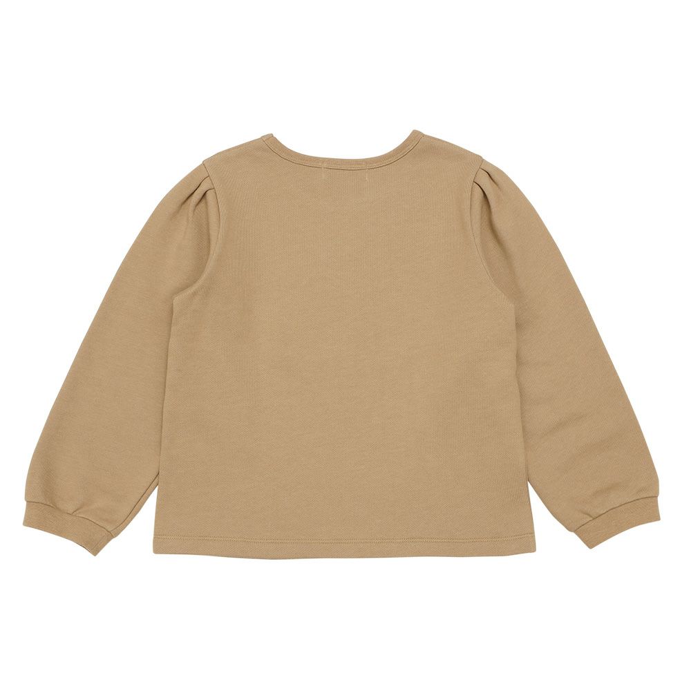 ベビー服 女の子 うさぎモチーフつきケーキ刺繍 裏毛トレーナー ベージュ(51) 背面