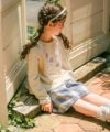 ベビー服 女の子 バレエドレスモチーフ バックリボンつき 裏毛トレーナー アイボリー(12) モデル画像アップ