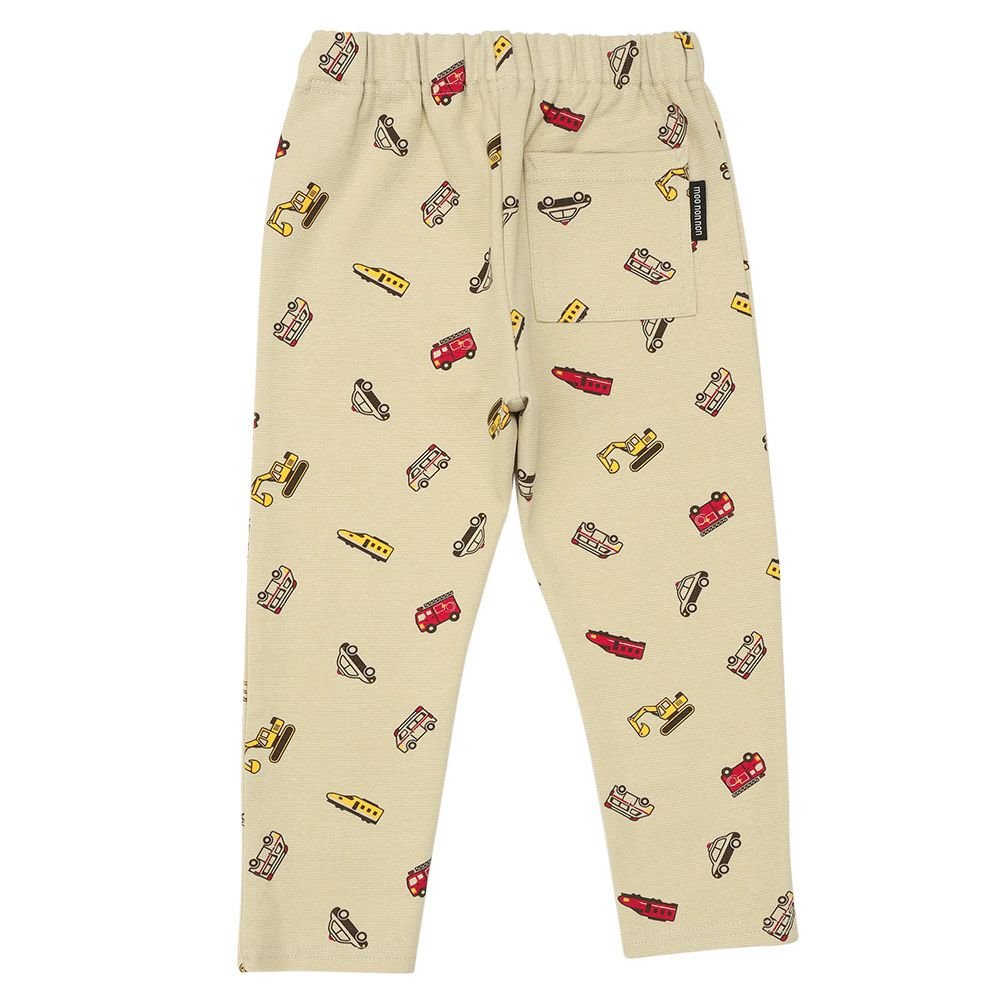 ベビー服 男の子 はたらく車 電車 乗り物プリント レギンスパンツ ベージュ(51) 背面
