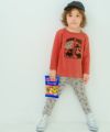 ベビー服 男の子 オリジナル恐竜プリント レギンスパンツ グレー(09) モデル画像2