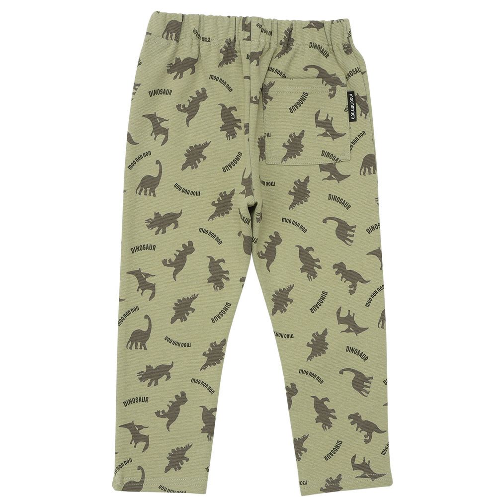 ベビー服 男の子 オリジナル恐竜プリント レギンスパンツ カーキ(82) 背面