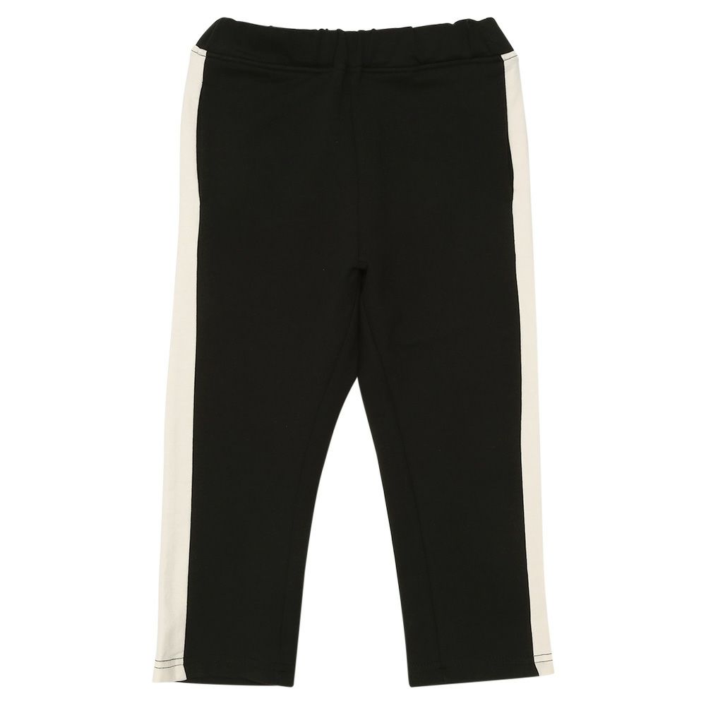 ベビー服 男の子 ミニ裏毛 ラインパンツ ブラック(00) 正面