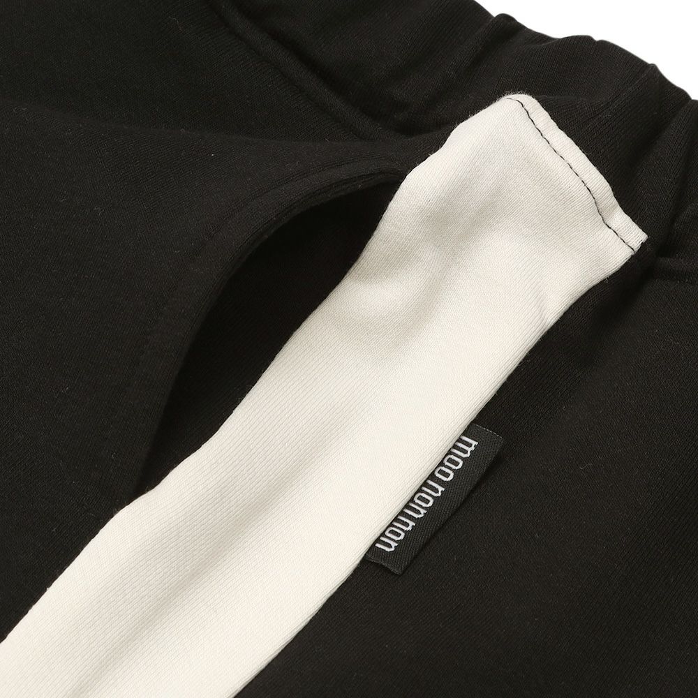 ベビー服 男の子 ミニ裏毛 ラインパンツ ブラック(00) デザインポイント1