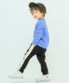 ベビー服 男の子 ミニ裏毛 ラインパンツ ブラック(00) モデル画像全身