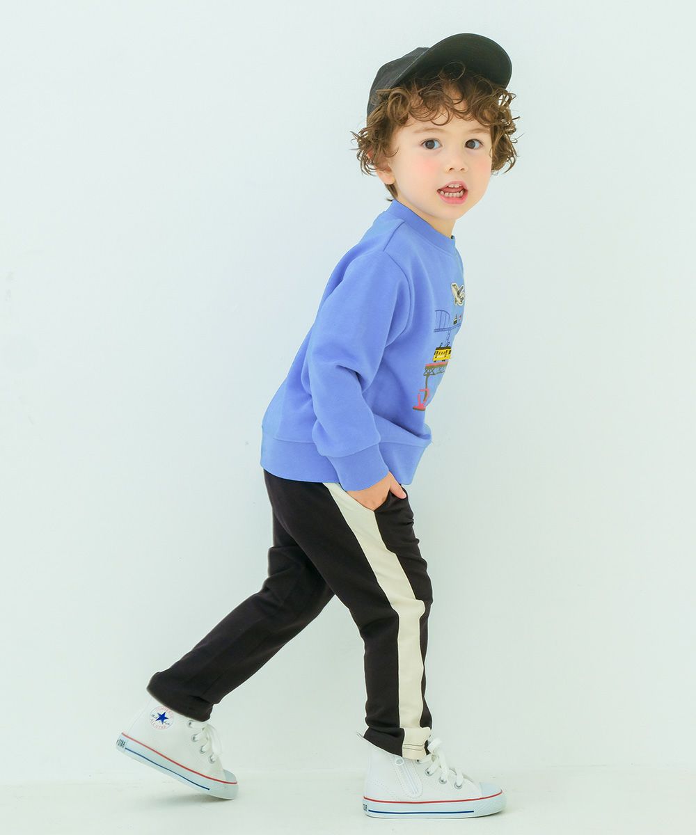 ベビー服 男の子 ミニ裏毛 ラインパンツ ブラック(00) モデル画像1