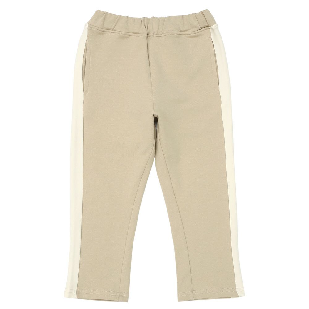 ベビー服 男の子 ミニ裏毛 ラインパンツ ベージュ(51) 正面