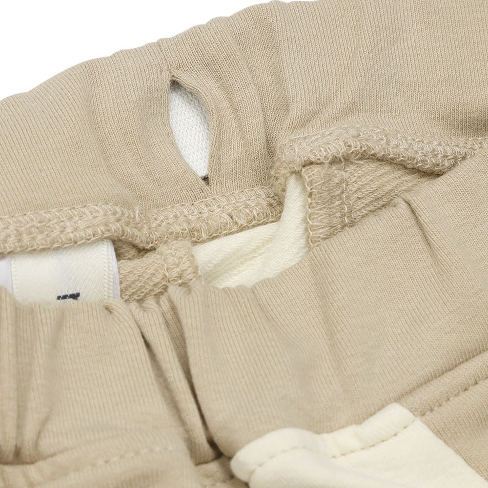 ベビー服 男の子 ミニ裏毛 ラインパンツ ベージュ(51) デザインポイント2