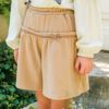 ベビー服 女の子 パウダースムース リボンつきキュロットパンツ