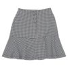 子供服 女の子 千鳥柄 飾りボタン付き フレアースカート ホワイト×ブラック(10) 正面