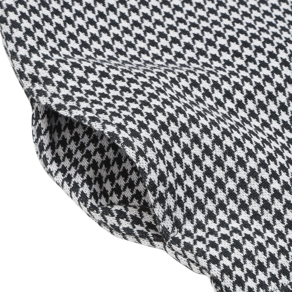 子供服 女の子 千鳥柄 飾りボタン付き フレアースカート ホワイト×ブラック(10) デザインポイント2