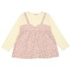 ベビー服 女の子 花柄キャミソール 重ね着風Tシャツ ピンク(02) 正面