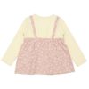 ベビー服 女の子 花柄キャミソール 重ね着風Tシャツ ピンク(02) 背面