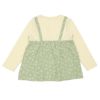 ベビー服 女の子 花柄キャミソール 重ね着風Tシャツ グリーン(08) 背面