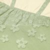 ベビー服 女の子 花柄キャミソール 重ね着風Tシャツ グリーン(08) デザインポイント1