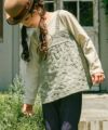 ベビー服 女の子 花柄キャミソール 重ね着風Tシャツ グリーン(08) モデル画像1