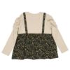 ベビー服 女の子 花柄リボンキャミソール 重ね着風デザインTシャツ ネイビー(06) 背面