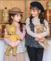 ベビー服 女の子 花柄リボンキャミソール 重ね着風デザインTシャツ ネイビー(06) モデル画像3