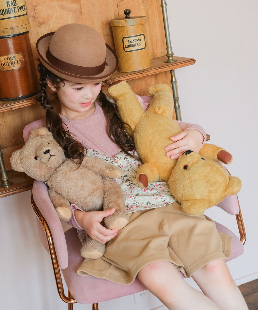 ベビー服 女の子 花柄リボンキャミソール 重ね着風デザインTシャツ アイボリー(12) モデル画像3