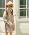 ベビー服 女の子 花柄 ボタン開き ワンピース アイボリー(12) モデル画像3