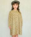 ベビー服 女の子 花柄 ボタン開き ワンピース カラシ(41) モデル画像アップ