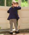ベビー服 女の子 ストレッチ ギンガムチェック柄ロングパンツ ホワイト×ブラック(10) モデル画像2