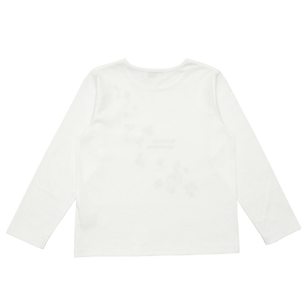 ベビー服 女の子 綿100％音符お花ロゴ刺繍Ｔシャツ オフホワイト(11) 背面