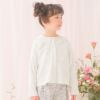 ベビー服 女の子 音符刺繍フリル襟 リブカーディガン