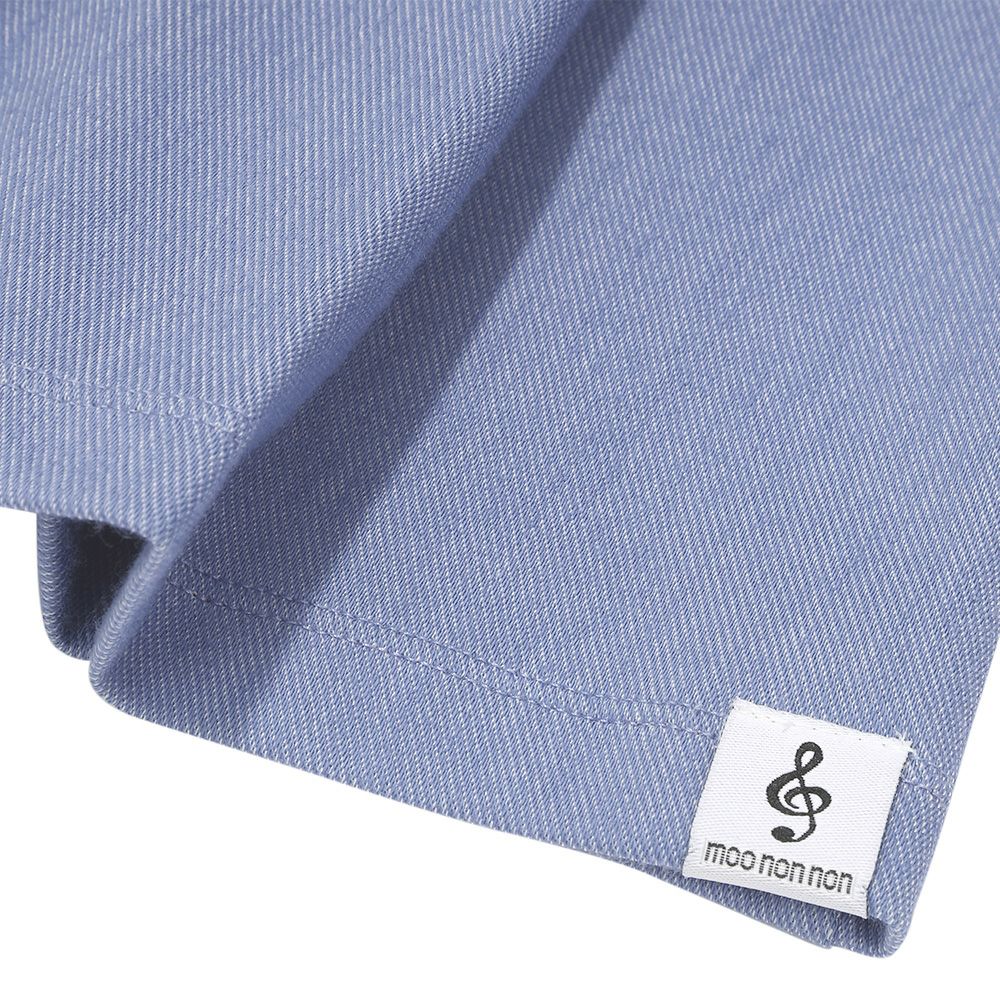 ベビー服 女の子 デニムツイルニット音符ワッペンキュロットパンツ ブルー(61) デザインポイント1