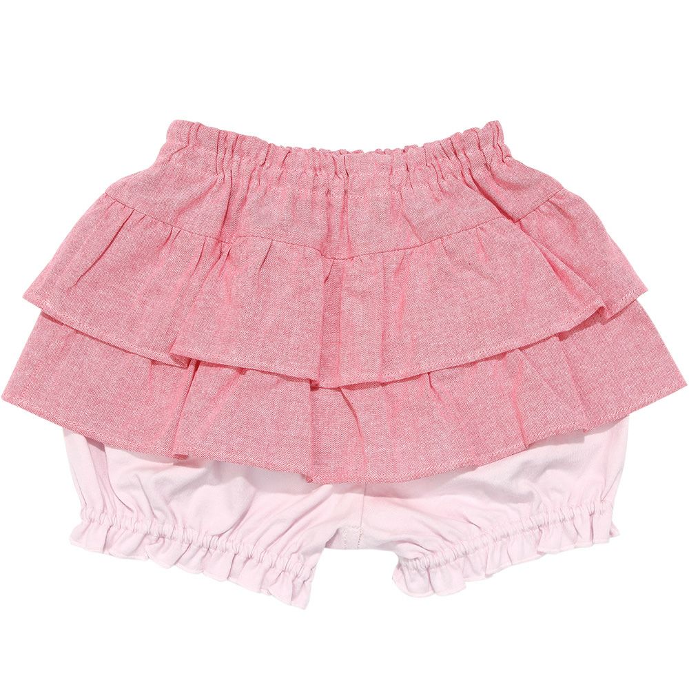 子供服 女の子 フリル かぼちゃパンツ レッド(03) 正面