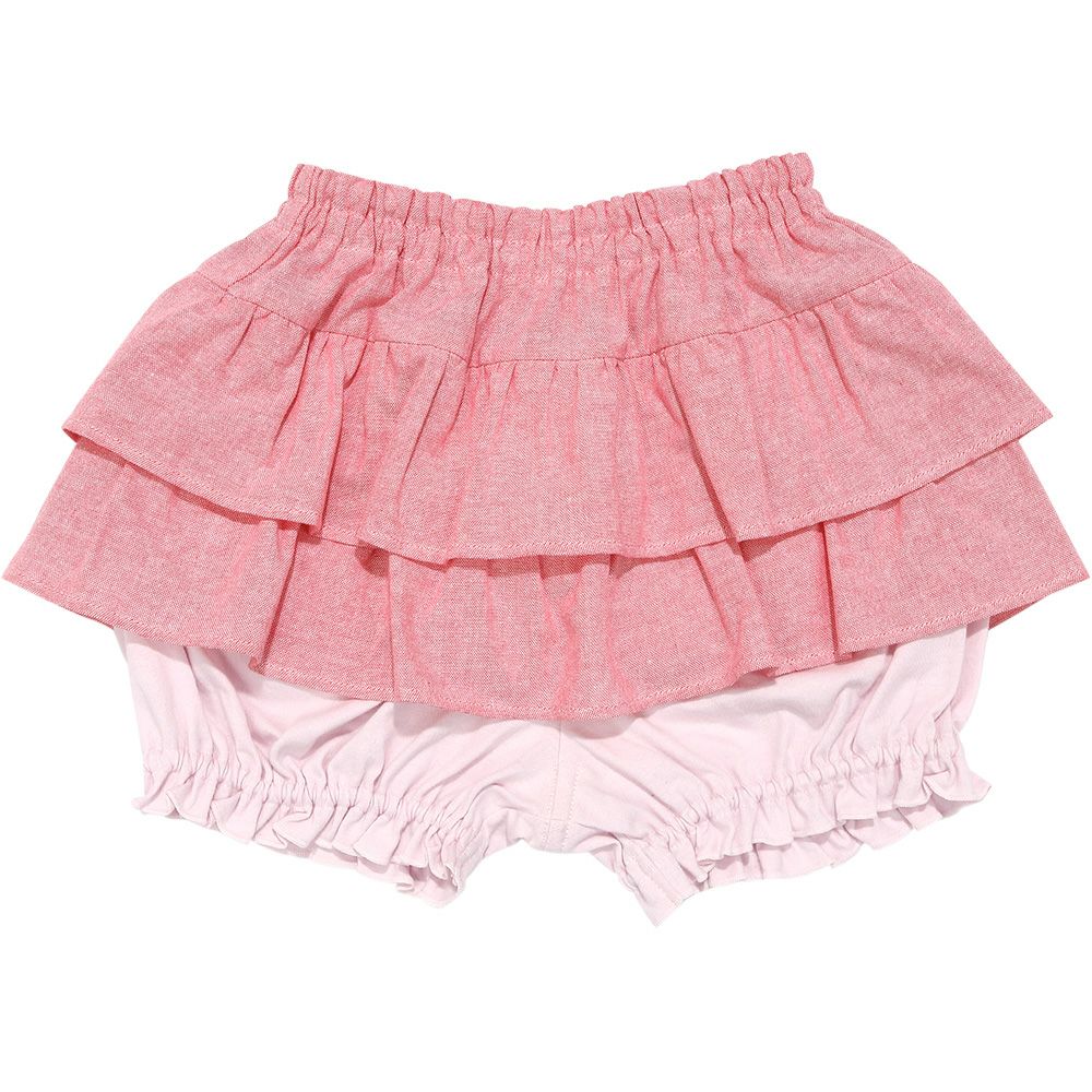 子供服 女の子 フリル かぼちゃパンツ レッド(03) 背面