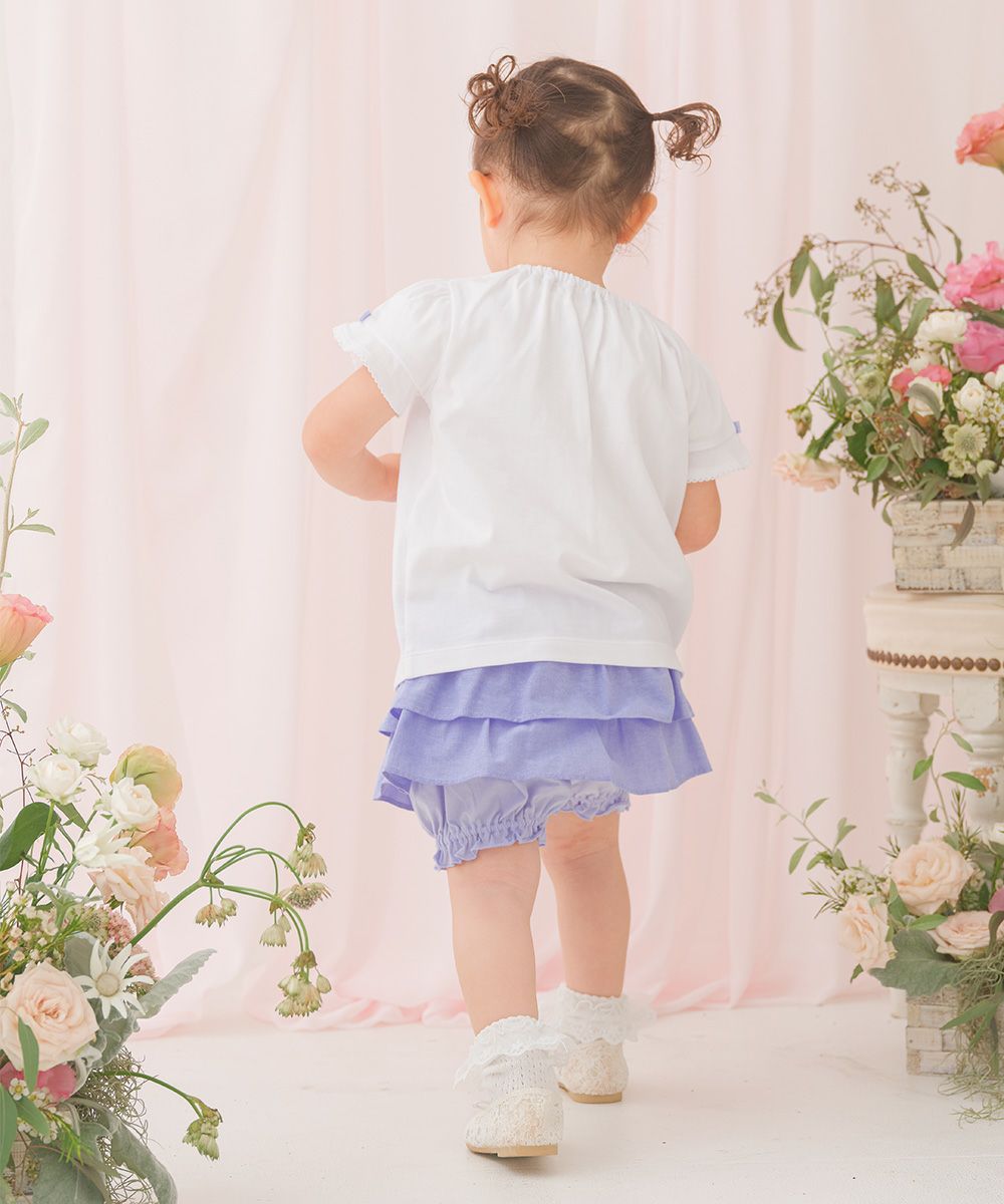 子供服 女の子 フリル かぼちゃパンツ ブルー(61) モデル画像2