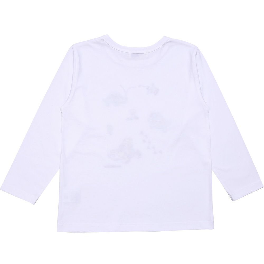 ベビー服 男の子 子ども服 こども キッズ 綿100％ 恐竜 ワッペン 刺繍ティーシャツ 長そで オフホワイト(11) 背面