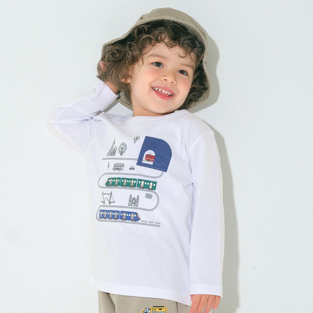 ベビー服 男の子 子ども服 こども キッズ 綿100％ 電車 ワッペン ロンドン街並み プリント