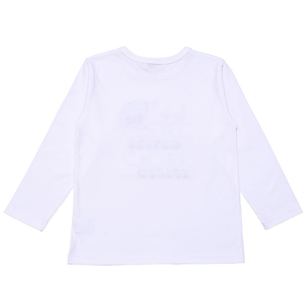 ベビー服 男の子 子ども服 こども キッズ 綿100％ 電車 ワッペン ロンドン街並み プリント オフホワイト(11) 背面