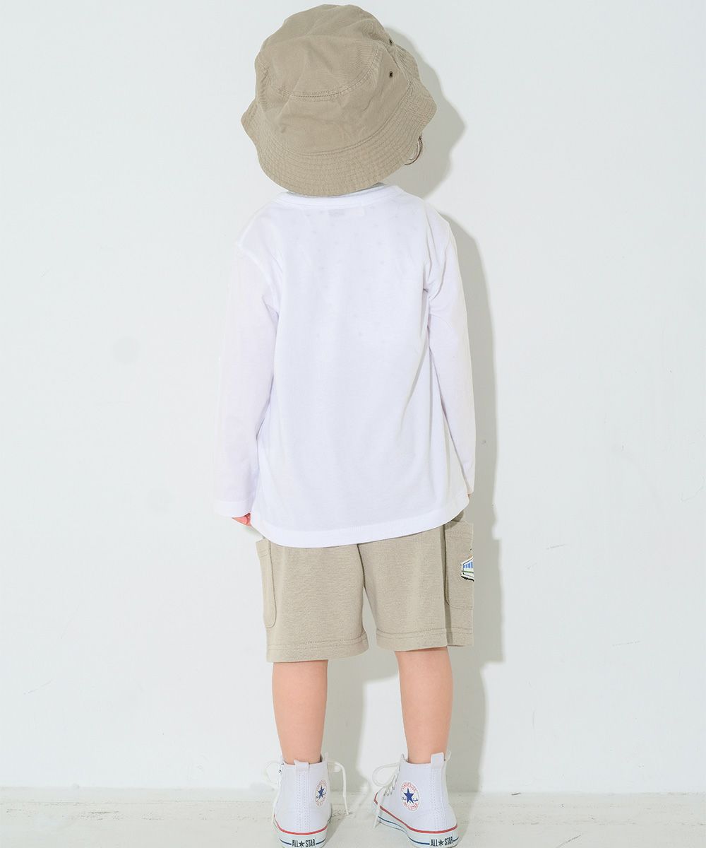 ベビー服 男の子 子ども服 こども キッズ 綿100％ 電車 ワッペン ロンドン街並み プリント オフホワイト(11) モデル画像2