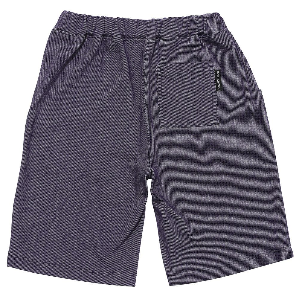 ベビー服 男の子 子ども服 こども キッズ ストレッチ デニムツイルニット パンダ 消防車刺繍 ハーフパンツ ネイビー(06) 背面