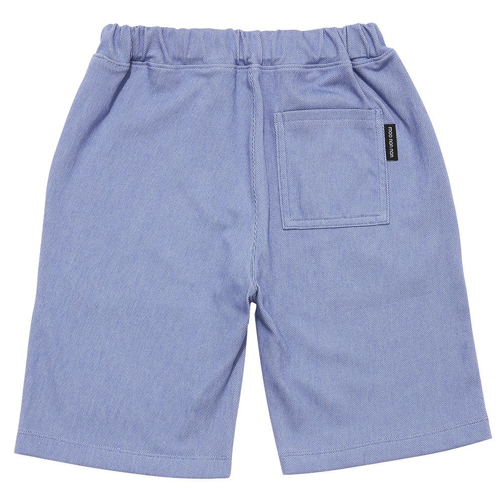 ベビー服 男の子 子ども服 こども キッズ ストレッチ デニムツイルニット パンダ 消防車刺繍 ハーフパンツ ブルー(61) 背面