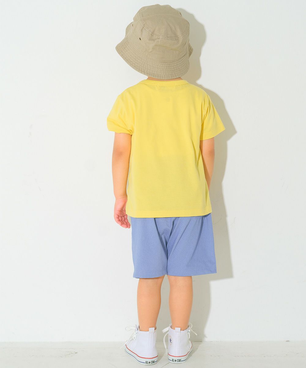 ベビー服 男の子 子ども服 こども キッズ ストレッチ デニムツイルニット パンダ 消防車刺繍 ハーフパンツ ブルー(61) モデル画像3