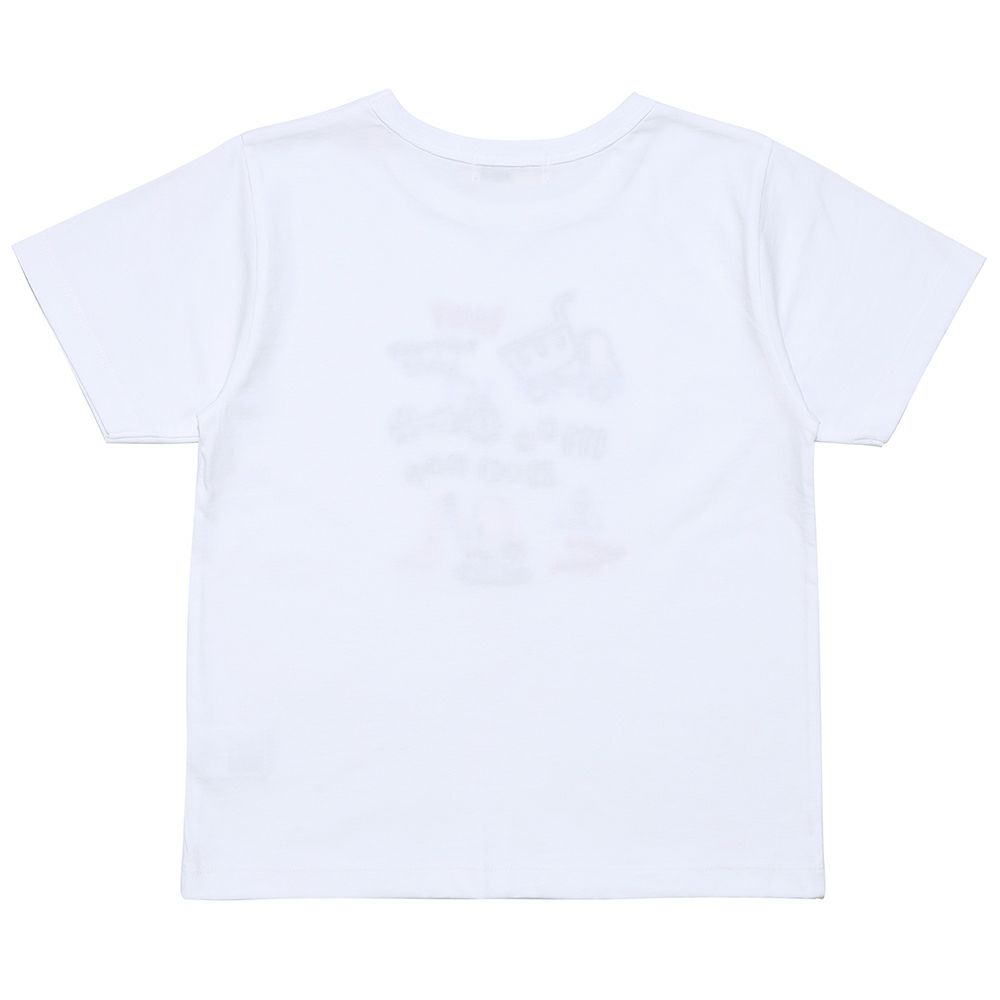 ベビー服 男の子 綿100％ はたらく車 ワッペン ロゴ 刺繍 Tシャツ オフホワイト(11) 背面