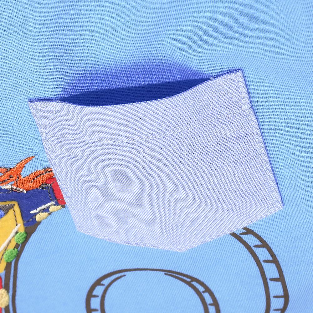 ベビー服 男の子 綿100％ 遊園地 恐竜刺繍 Tシャツ ブルー(61) デザインポイント2