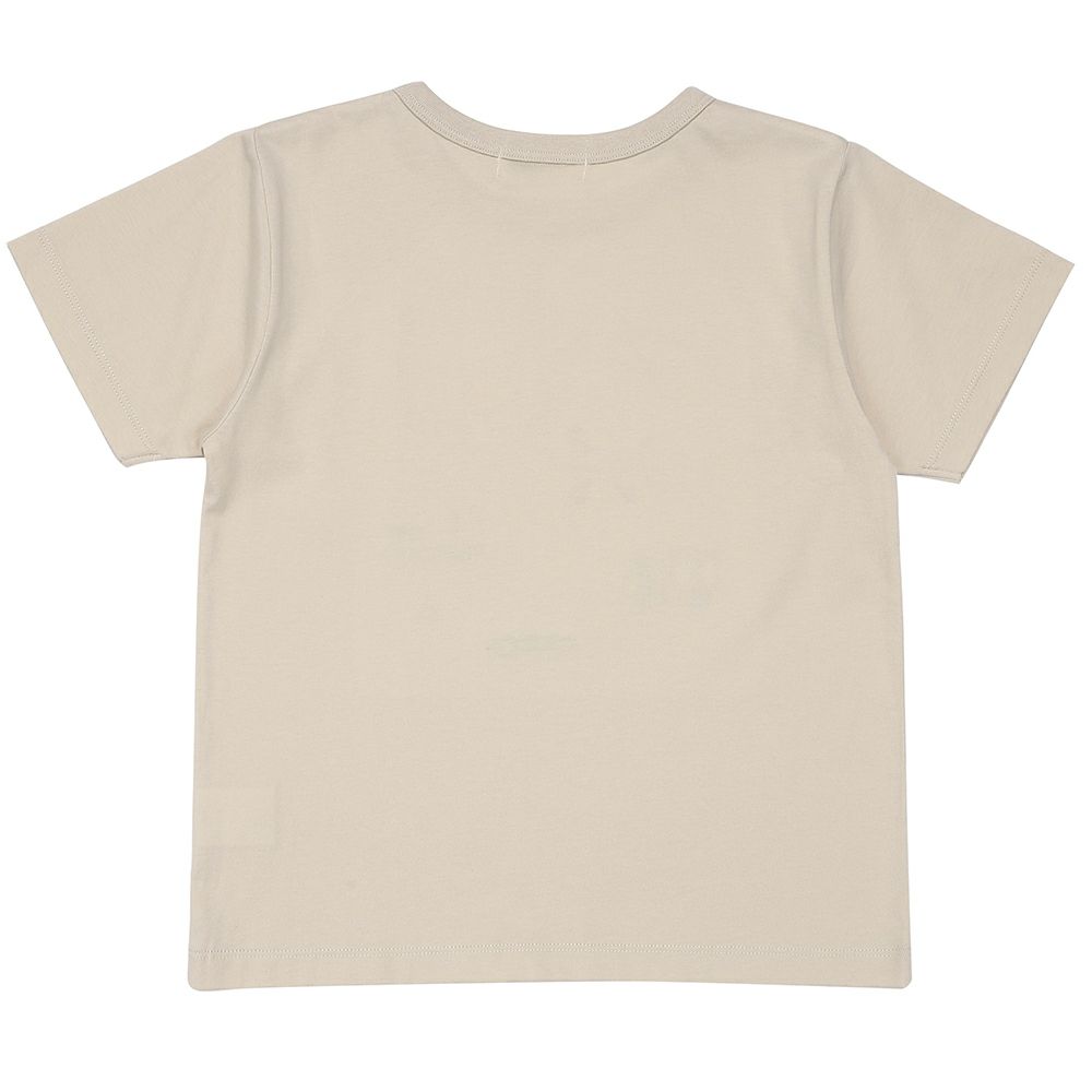 ベビー服 男の子 綿100％ はたらく車  レスキュー隊刺繍Tシャツ ベージュ(51) 背面