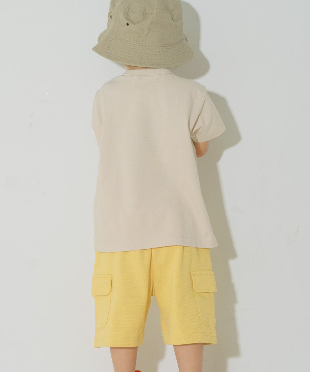 ベビー服 男の子 綿100％ はたらく車  レスキュー隊刺繍Tシャツ ベージュ(51) モデル画像全身