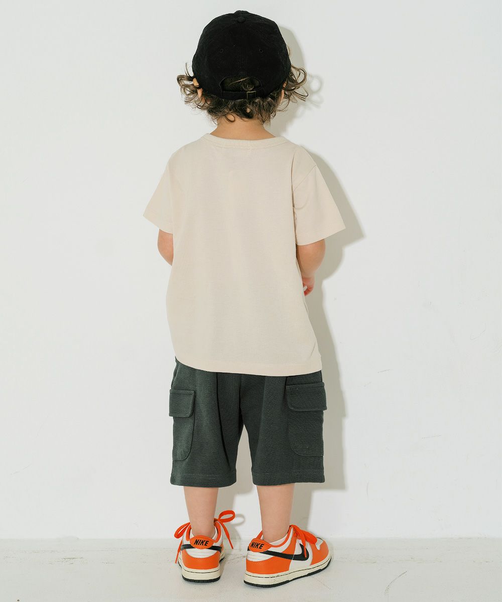 ベビー服 男の子 子ども服 こども キッズ ストレッチ ロボットワッペンつき ウエストゴム ポケット グリーン(08) モデル画像3